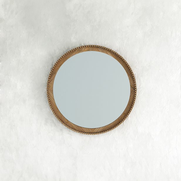 Bathroom Mirror Weslye with  Solid Wood Teak Ö60 x 5
