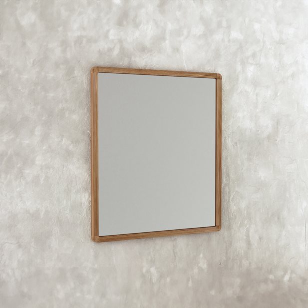 Bathroom Mirror Gadiel with  Solid Wood Teak 80 x 3 x 70