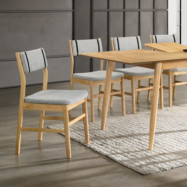 Austin Natural Extendable Dining Set with 6 Chairs 190(150+40) x 90 x 70