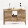 Vanity Unit Bowie made of Solid wood Teak with 2 washbasins 120 x 50 x 80