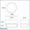 Σετ Μεταλλικό Έπιπλο Κρεμαστό Ralston 40,5 x 30 Με Νιπτήρα Και Καθρέπτη LED Φ40