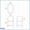 Set Metal bathroom furniture Helki 40 x 40 with washbasin and mirror LED 40 x 70