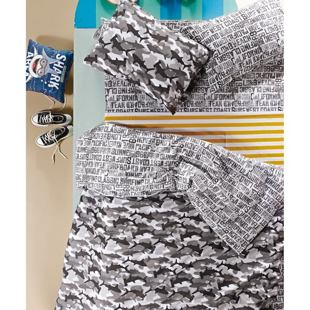 Kentia Sharky Bed Sheets Semi Double Sized (3pcs) 190 x 270 & 50 x 70