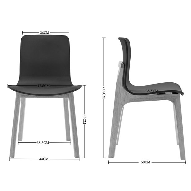 Καρέκλα Delano PP Μαύρη 47.5 x 50 x 77.5