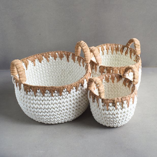Bernar White Medium Basket