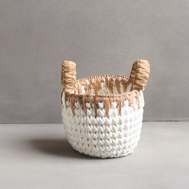 Bernar White Small Basket
