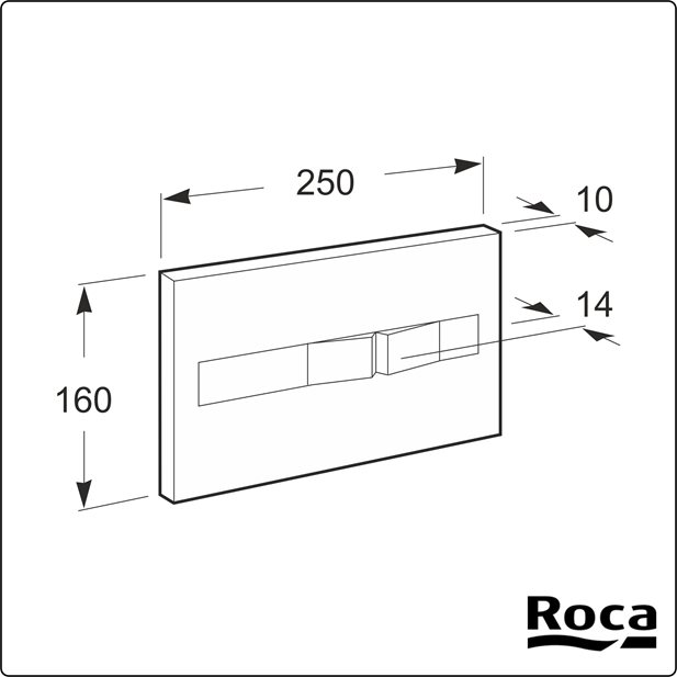 Roca PL2 Dual Πλακέτα Διπλής Λειτουργίας Duplo WC Χρωμέ A890096001 250 x 160 x 14