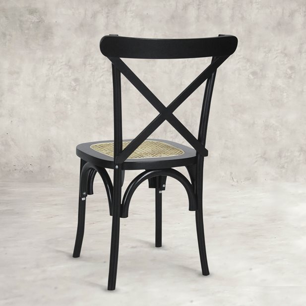 Καρέκλα Από μασίφ Ξύλο Μαόνι Galena Black 51 x 51 x 87
