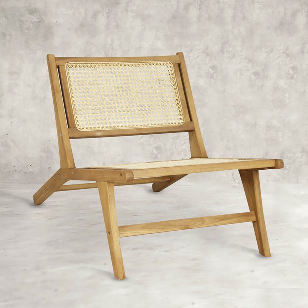 Dapnhe Natural Teak Wood Armchair