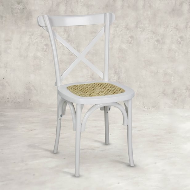 Καρέκλα Από Μασίφ Ξύλο Μάονι Galena White 51 x 51 x 87