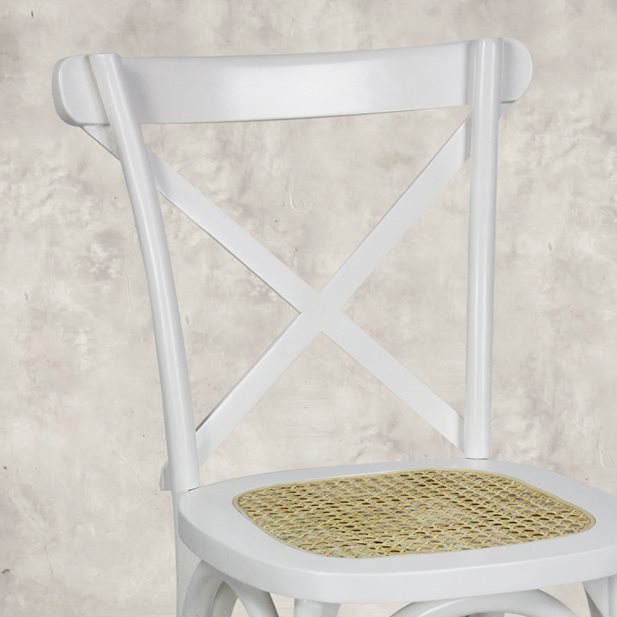Καρέκλα Από Μασίφ Ξύλο Μάονι Galena White 51 x 51 x 87