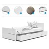 Darcy White Children's Bed with Top Matress and Drawer 208 x 96 x 62