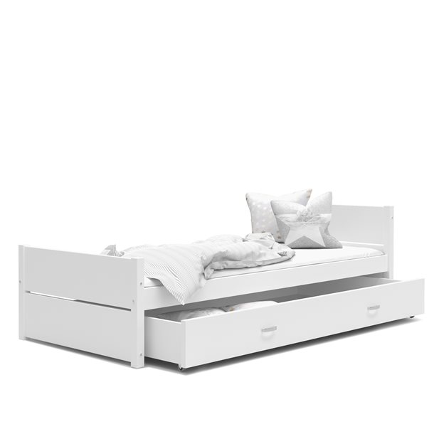 Κρεβάτι Μονό Darcy White με Συρτάρι 208 x 96 x 62 & Δώρο Ανώστρωμα