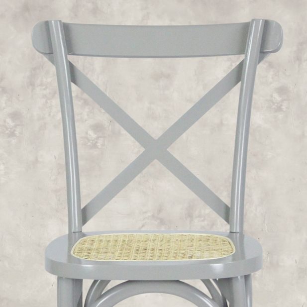Καρέκλα Από Μασίφ Ξύλο Μαόνι Galena Grey 51 x 51 x 87