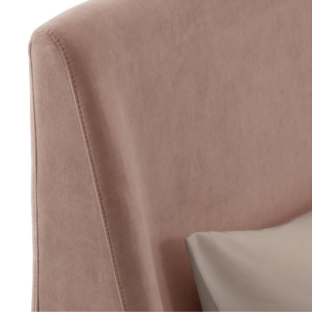 Tuomas Velvet Dusty Pink Double Bed 220 x 170 x 108