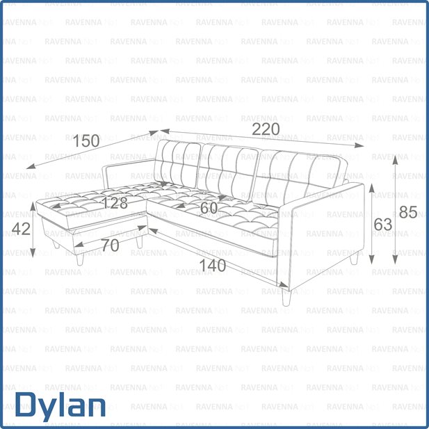 Γωνιακός Καναπές Dylan Pearl White Με Αναστρέψιμη Γωνία 219 x 151 x 80