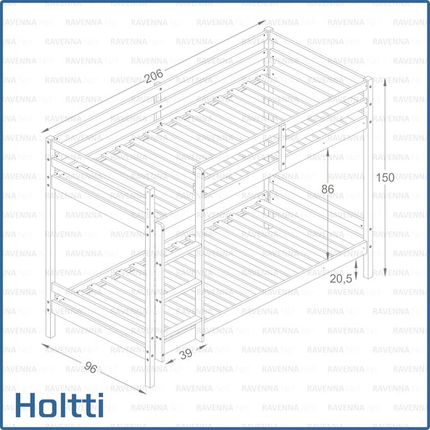 Holtti Grey Bunk Bed
