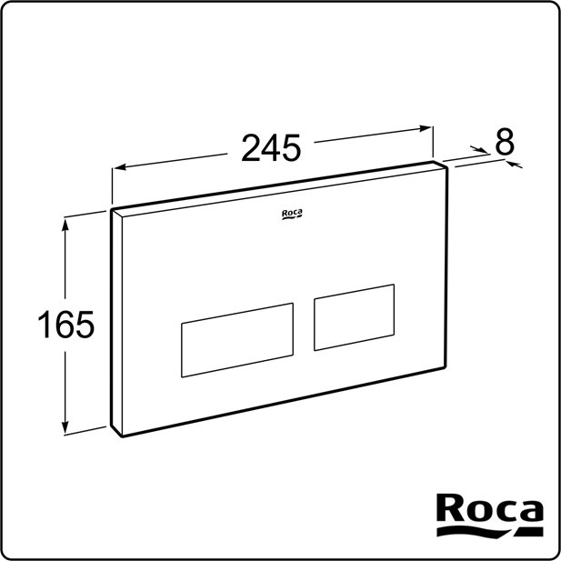 Flush Plate Roca Chrome AC4 with dual flow A890175001