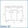 Bathroom Floor Standing Delta 97 Oregon 91,5 x 33 x 81