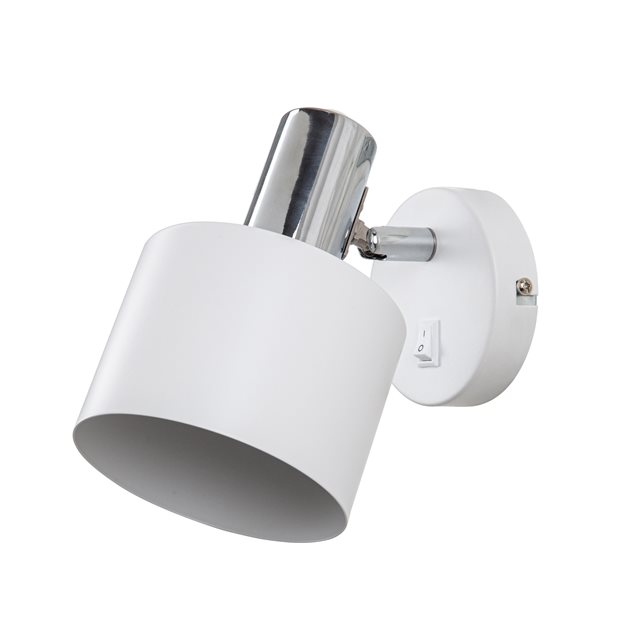 Carlos White And Chrome Wall Light