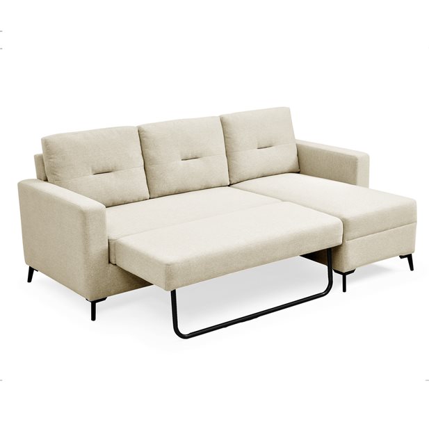 Γωνιακός Καναπές Κρεβάτι Pierre Crema Δεξιά Γωνιά 212 x 135 x 93