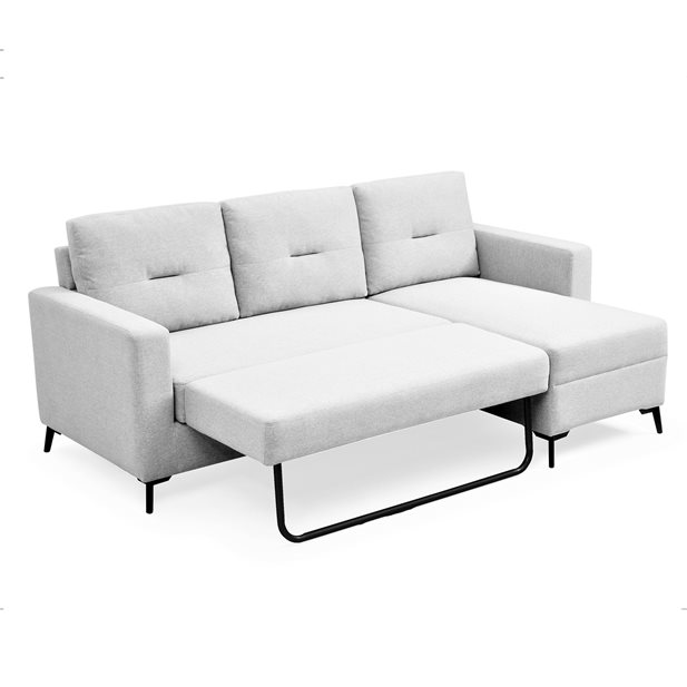 Γωνιακός Καναπές Κρεβάτι Pierre Light Grey Δεξιά Γωνία 212 x 135 x 93