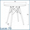 Lucas 70 Grey Round Table 70 x 73