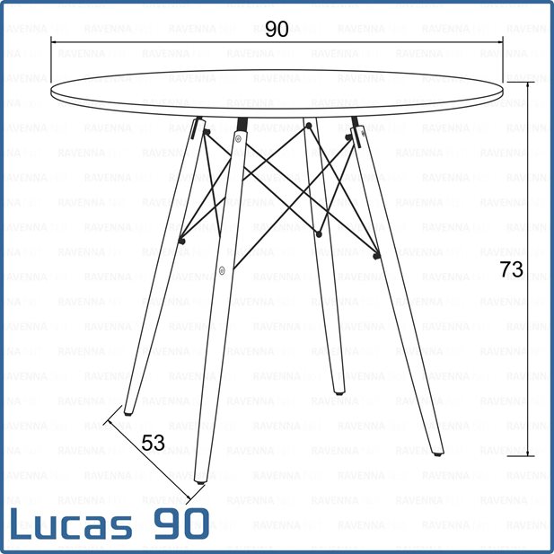 Lucas 90 Grey Round Table 90 x 73