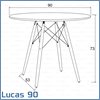 Lucas 90 Black Round Table 90 x 73