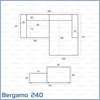 Bergamo 240 Smoke Ivory Right Corner Sofa 240 x 170 x 69