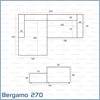 Bergamo 270 Cement Grey Left Corner Sofa 270 x 170 x 69