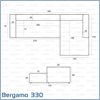 Bergamo 330 Cement Grey Right Corner Sofa 330 x 170 x 69