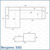 Bergamo 330 Cement Grey Left Corner Sofa 330 x 170 x 69