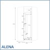Γωνιακή Ντουλάπα Alena White-Catania Oak 94,1 x 94,1 x 215