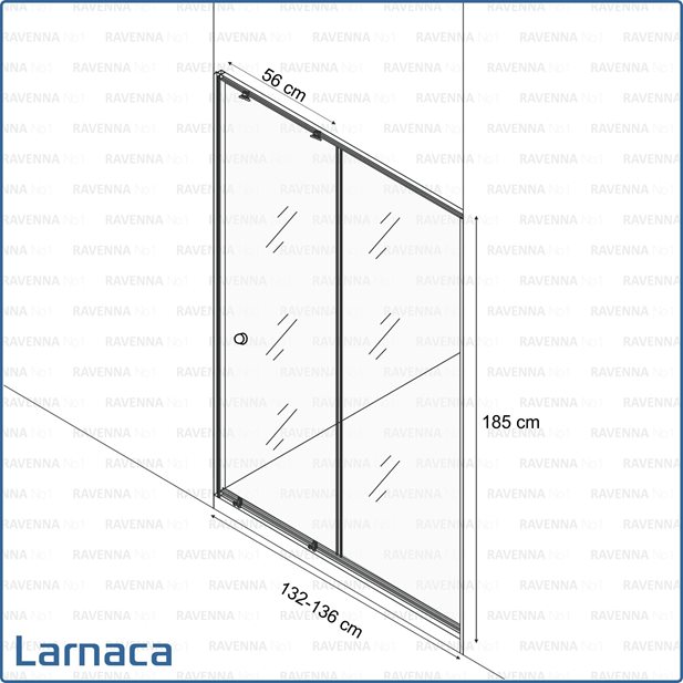 Πόρτα Καμπίνας Larnaca 132 Επάλληλη 132 - 136 x 185