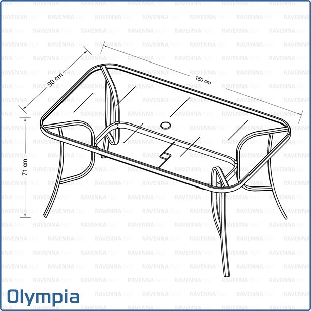 Olympia Σετ τραπέζι κήπου με 6 πολυθρόνες 150 x 90 x 71