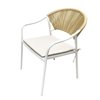 Manolo White + Brown Outdoor Stacking  Armchair