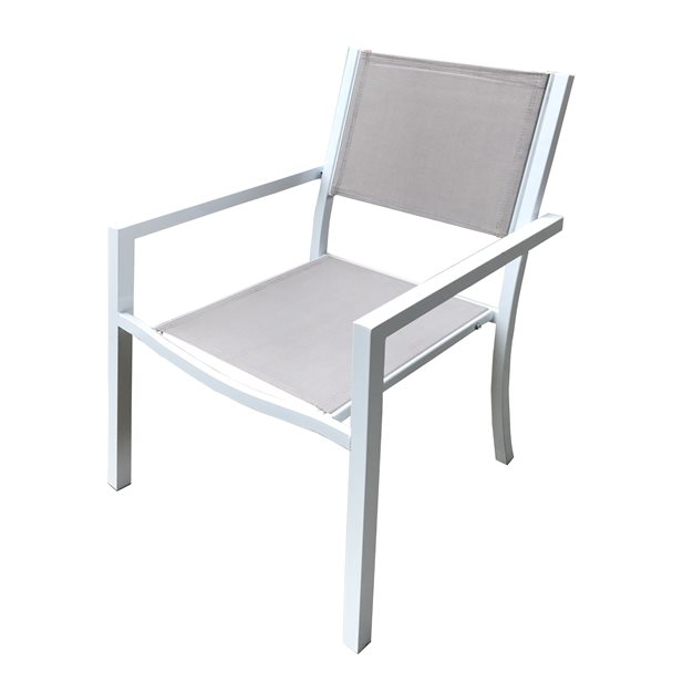 Tirso White + Grey Outdoor Stacking Chair
