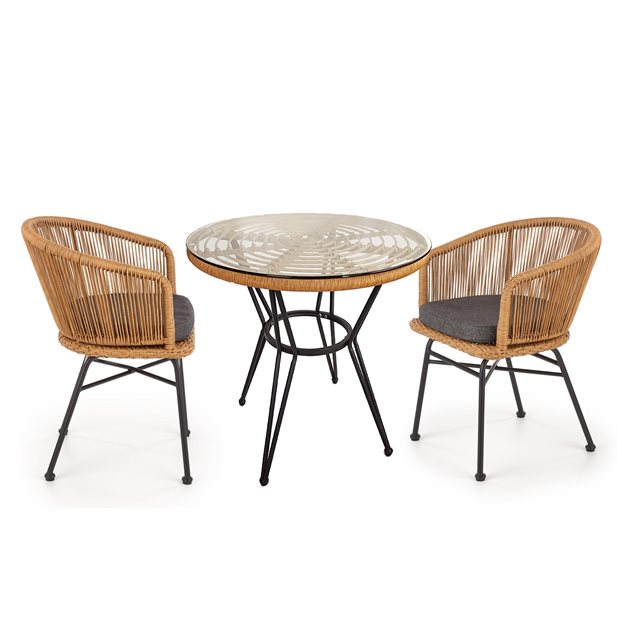 Outdoor Dining Set with Tilburg Table and 2 Velsen Armchair