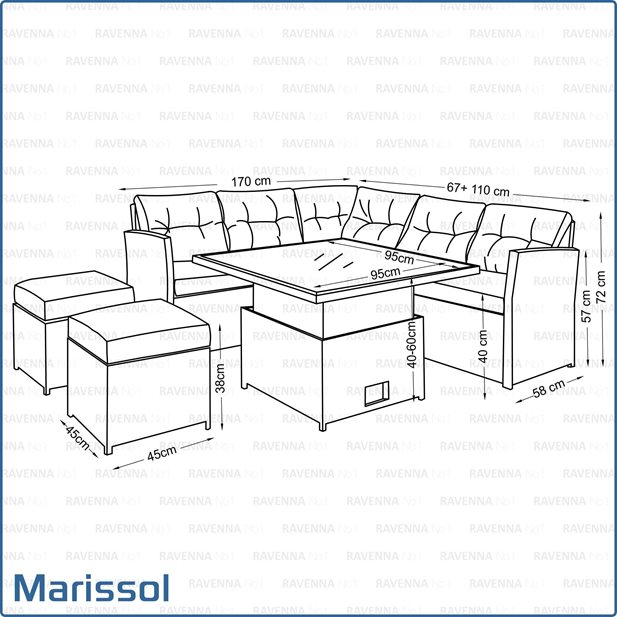 Marissol Grey Outdoor Lounge Set