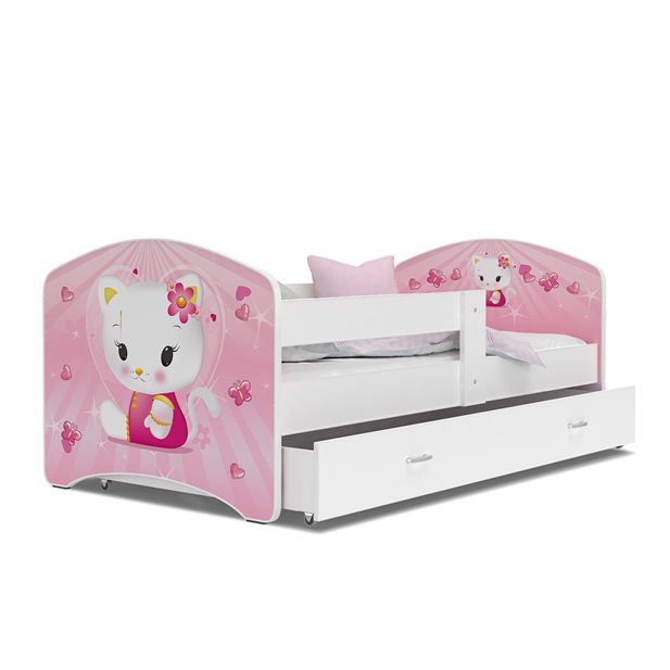 Bellina Children's Bed with Top Matress and Drawer 163 x 85 x 65