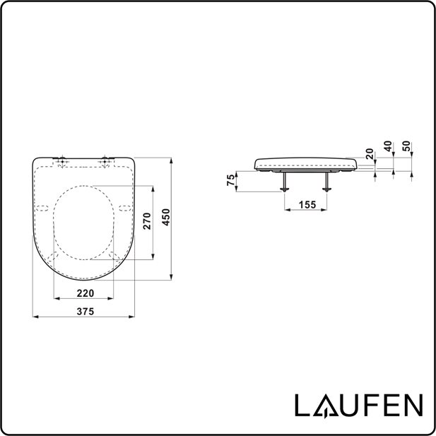 Toilet Seat Pro Universal Soft Close Laufen 8.9395.8.000.000.1