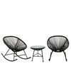 Outdoor Rocking Lounge Set with Brabant Table and 2 Sloten Black Armchair